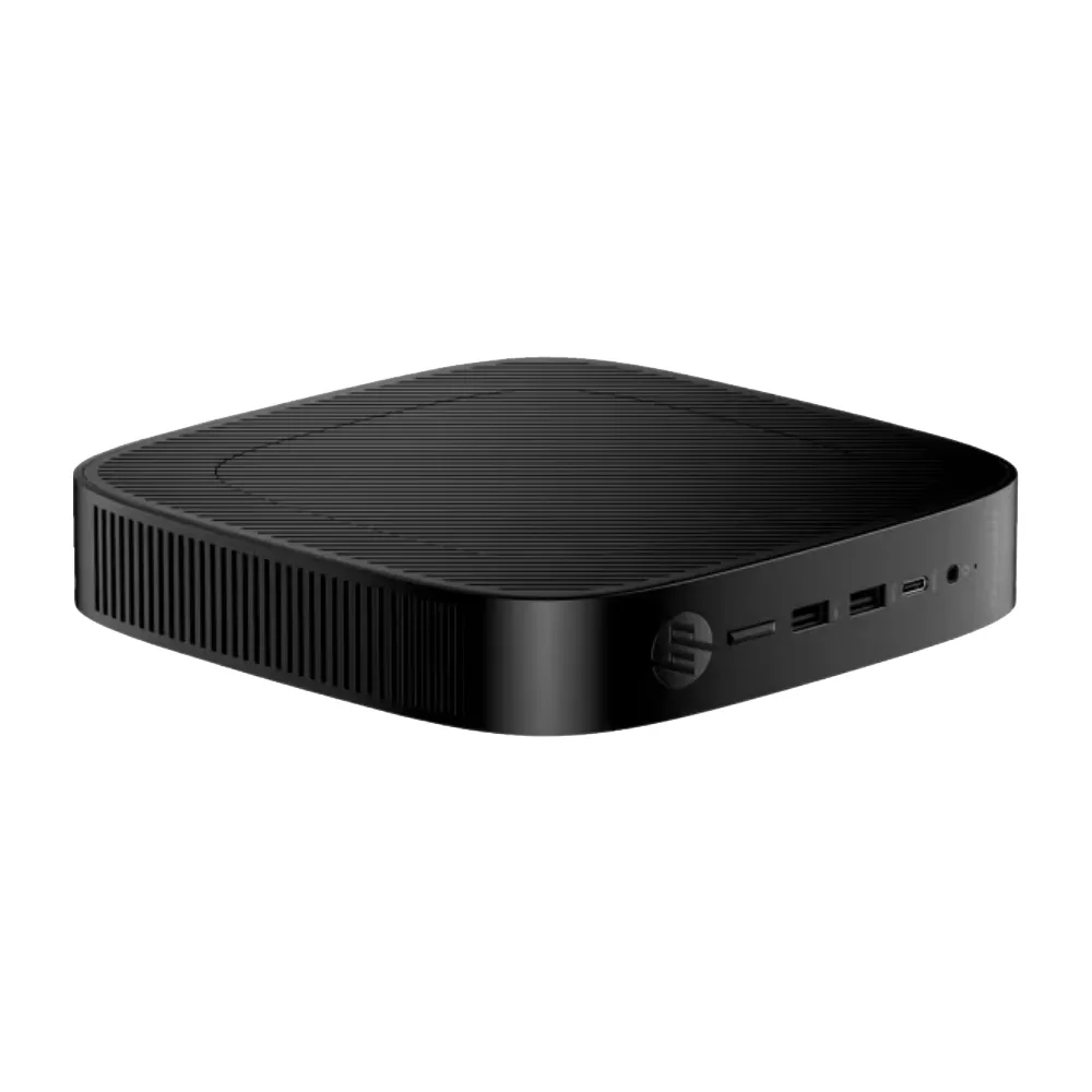 کامپیوتر کوچک اچ‌ پی مدل T550 با پردازنده Celeron J6412 حافظه SSD با ظرفیت 256 گیگابایت رم DDR4 با ظرفیت هشت گیگابایت پردازنده گرافیکی Intel