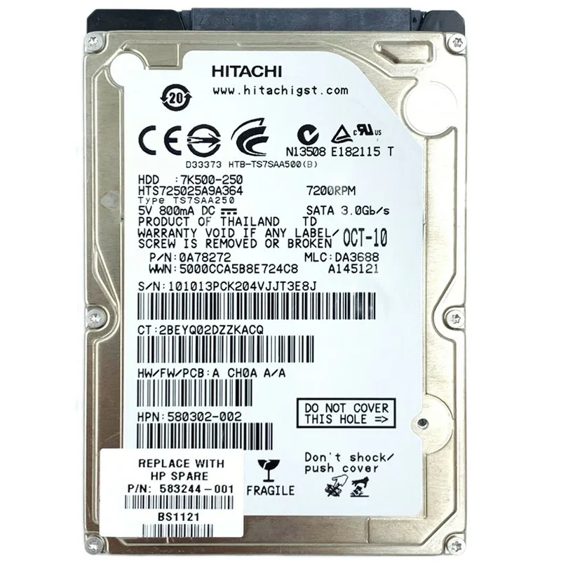 هارددیسک اینترنال هیتاچی مدل 5K500-250 ظرفیت 250 گیگابایت