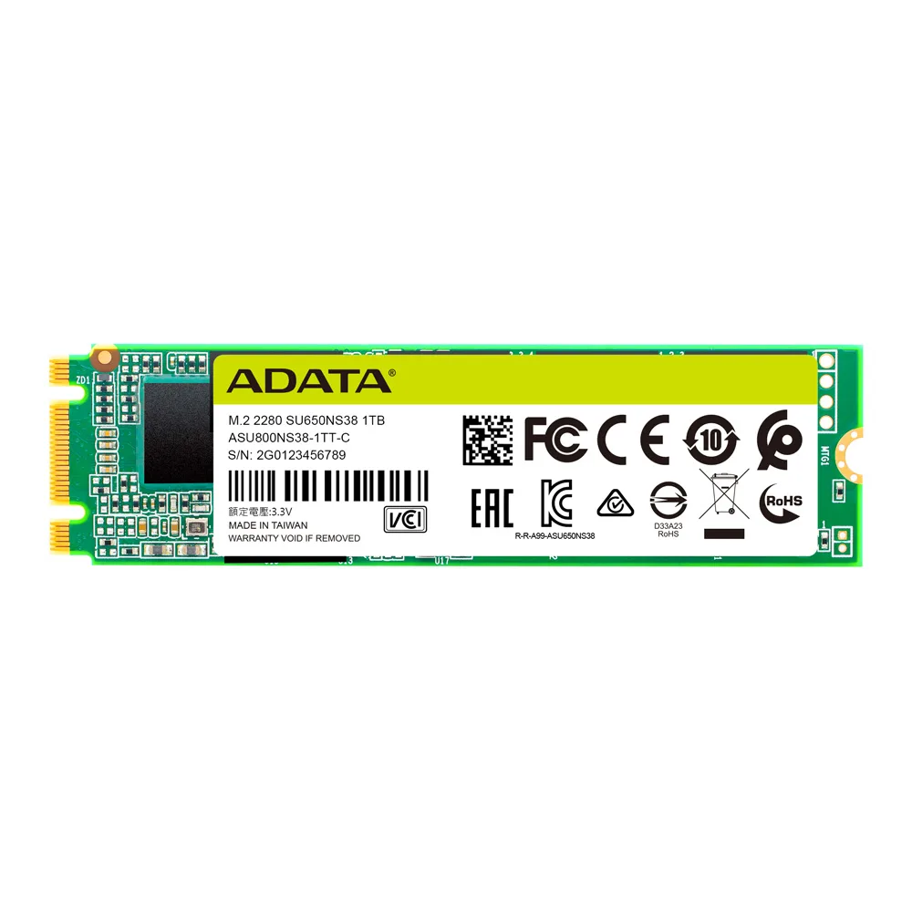 اس اس دی اینترنال SATA III ای دیتا مدل SU650 M.2 SATA 2280 ظرفیت 256 گیگابایت