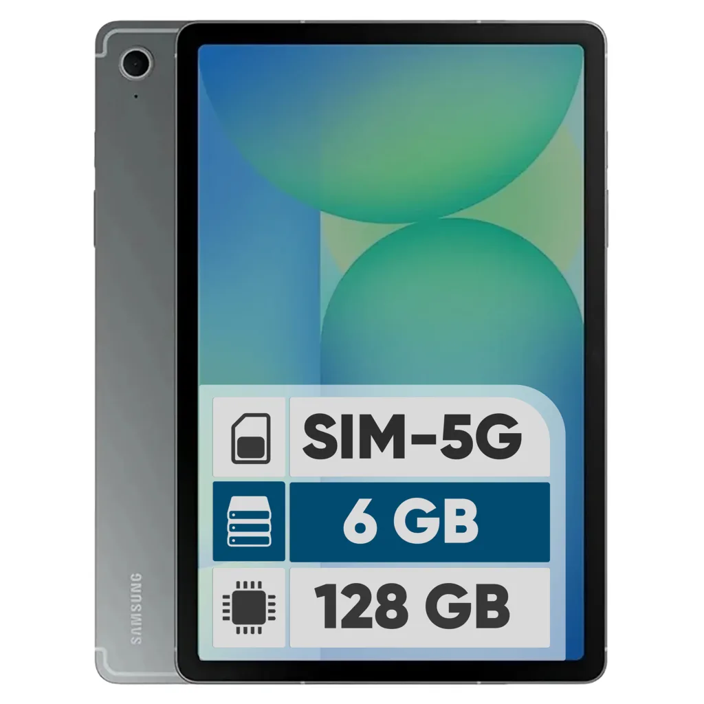 تبلت 10.9 اینچ سامسونگ مدل Galaxy Tab S10 Lite 5G با ظرفیت 128 گیگابایت و رم 6 گیگابایت، قابلیت پشتیبانی از سیم‌ کارت، رزولوشن دوربین اصلی ۸ مگاپیکسل، پشتیبانی از قلم