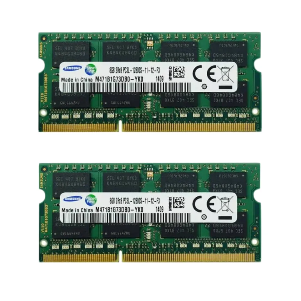 رم لپ تاپ DDR3L دوکاناله 1600 مگاهرتز سامسونگ مدل 12800 ظرفیت ۸ گیگابایت مجموعه ۲ عددی
