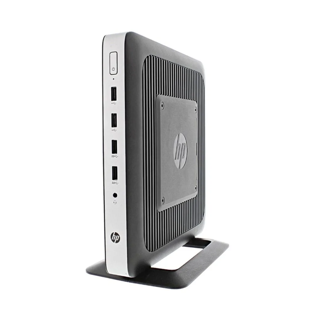 کامپیوتر کوچک اچ‌ پی مدل T630 با پردازنده Quad Core AMD GX-۴۲۰GI SOC ۲.۰ - ۲.۲ GHz Quad-Core حافظه SSD با ظرفیت 128 گیگابایت رم DDR4 با ظرفیت هشت گیگابایت پردازنده گرافیکی AMD