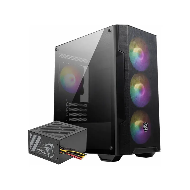 کیس کامپیوتر گیمینگ ام اس آی مدل MAG FORGE M100L+A500 PSU
