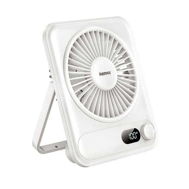 پنکه شارژی ریمکس مدل F03 ظرفیت 1200 میلی آمپر ساعت