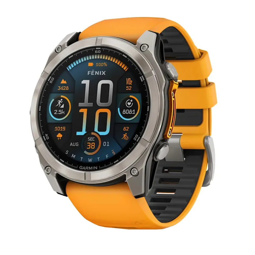 ساعت هوشمند 51 میلی‌متری گارمین مدل Fenix 8 Amoled Sapphire با بند سیلیکونی