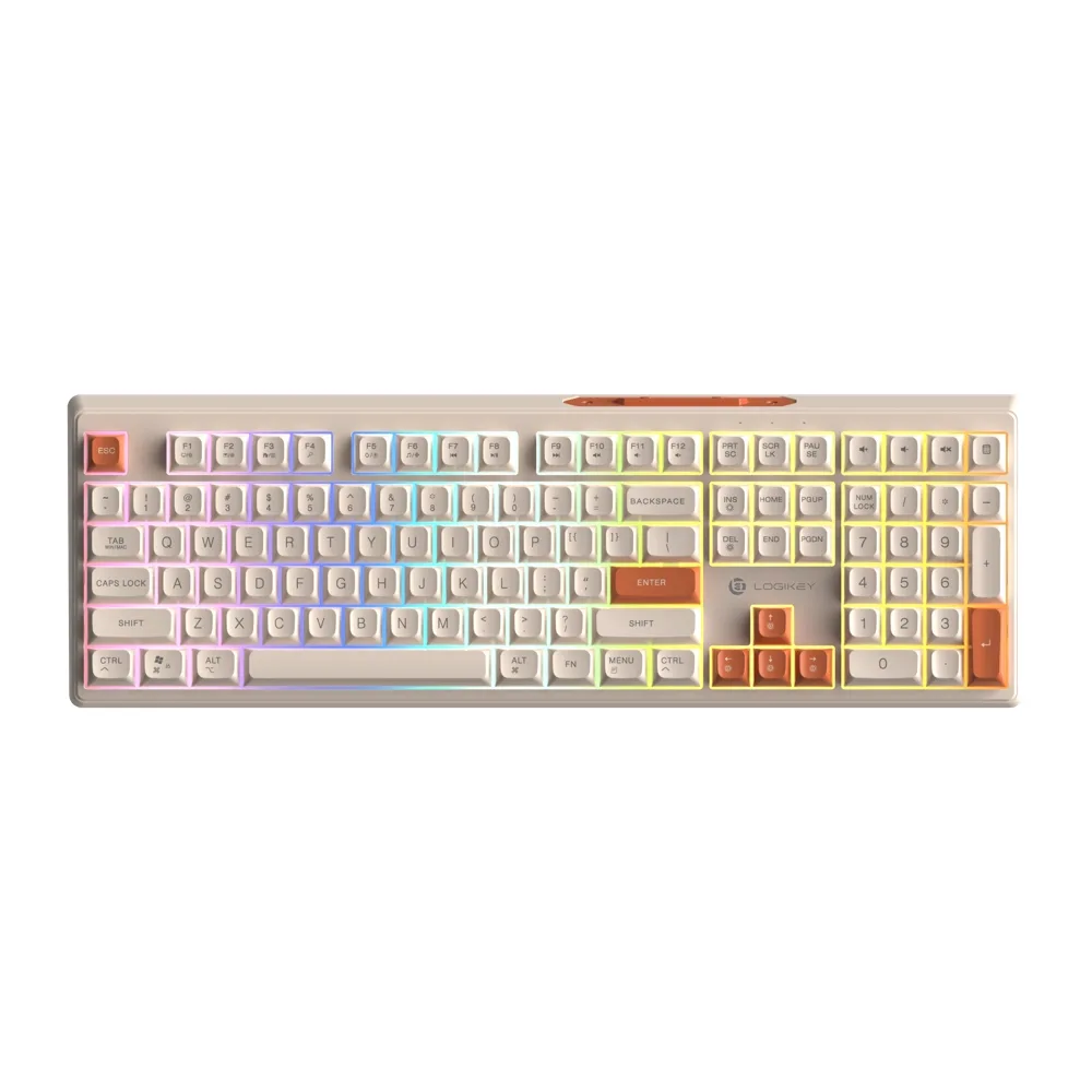 کیبورد بی سیم لاجی کی مدل K330CW، سوییچ ممبران، Full-Size، نورپردازی RGB