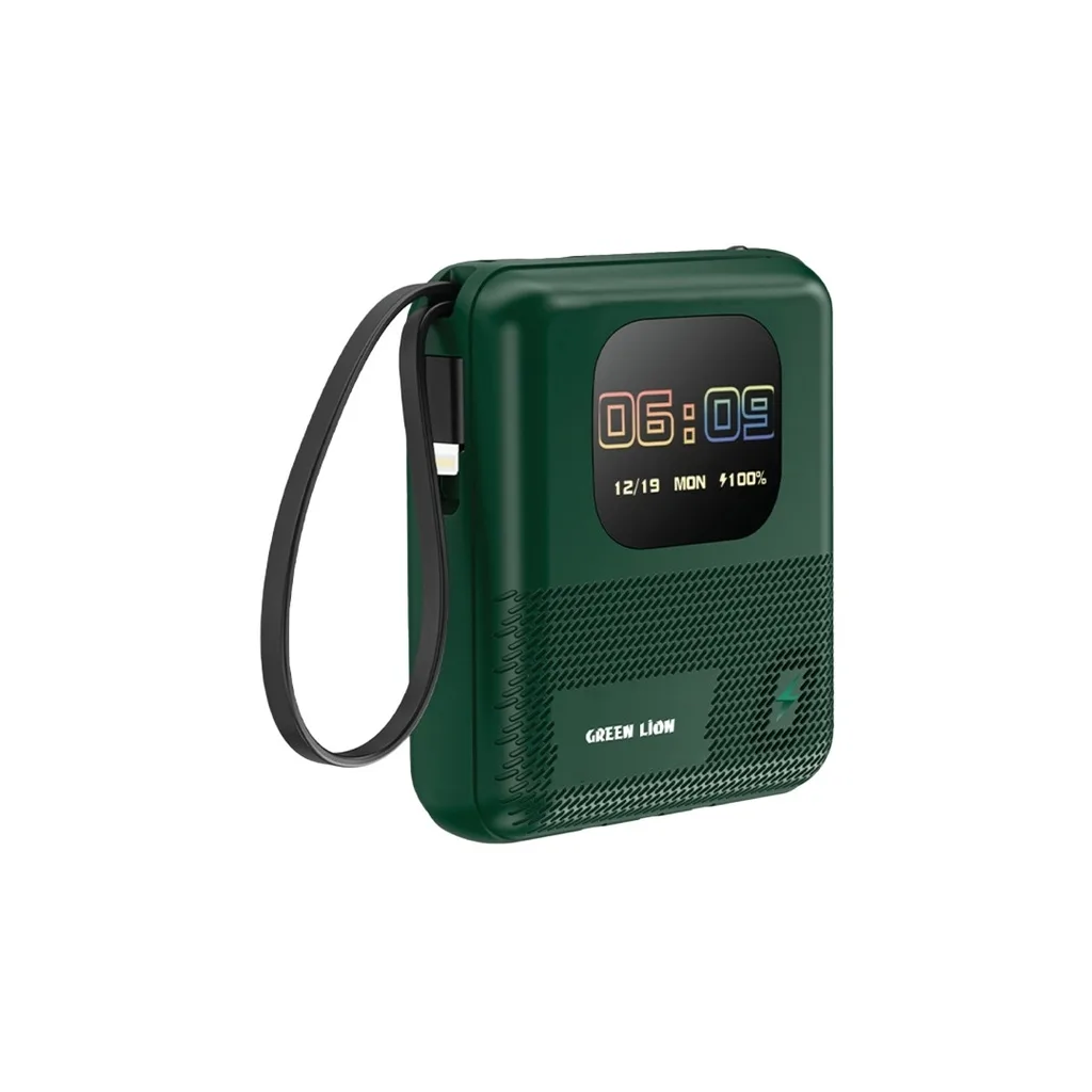 پاوربانک گرین لاین مدل  Green Lion Smart Touch Screen ظرفیت 10000 میلی‌ آمپرساعت