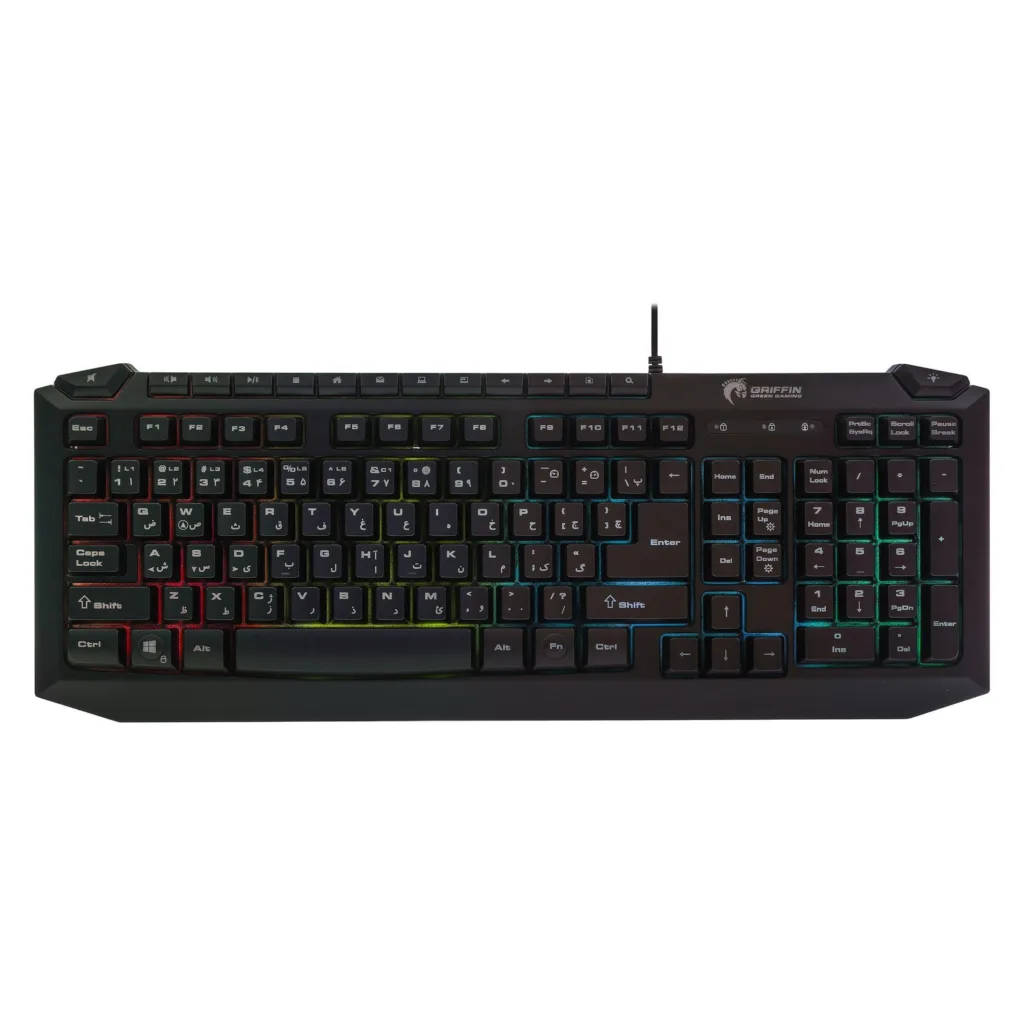 کیبورد گیمینگ گرین مدل GK701-RGB نورپردازی RGB Full-Size