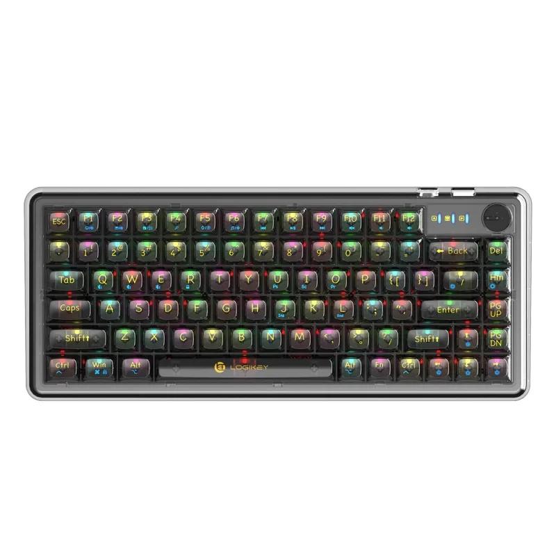 کیبورد بی سیم گیمینگ لاجی کی مدل K450BB، سوییچ مکانیکال شفاف، Tenkeyless، نورپردازی RGB