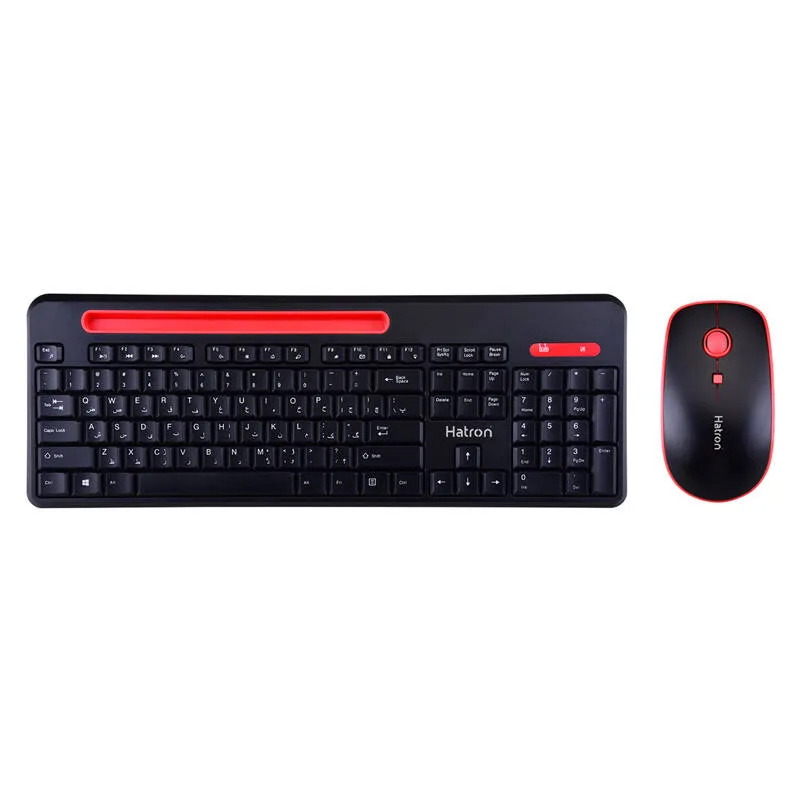 کیبورد و ماوس بی سیم هترون مدل HKCW135، سوییچ ممبران، Full-Size