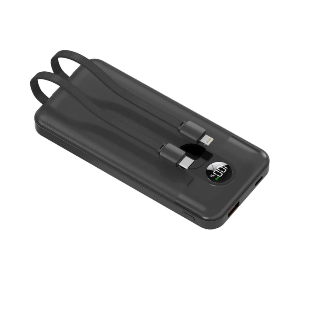 پاوربانک پرودو مدل Integrated Cables ظرفیت 10000 میلی آمپر ساعت