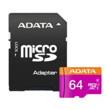 کارت حافظه‌ microSDXC ای دیتا مدل Premier کلاس 10 استاندارد UHS-I U1 سرعت 80MBps ظرفیت 64 گیگابایت به همراه آداپتور SD