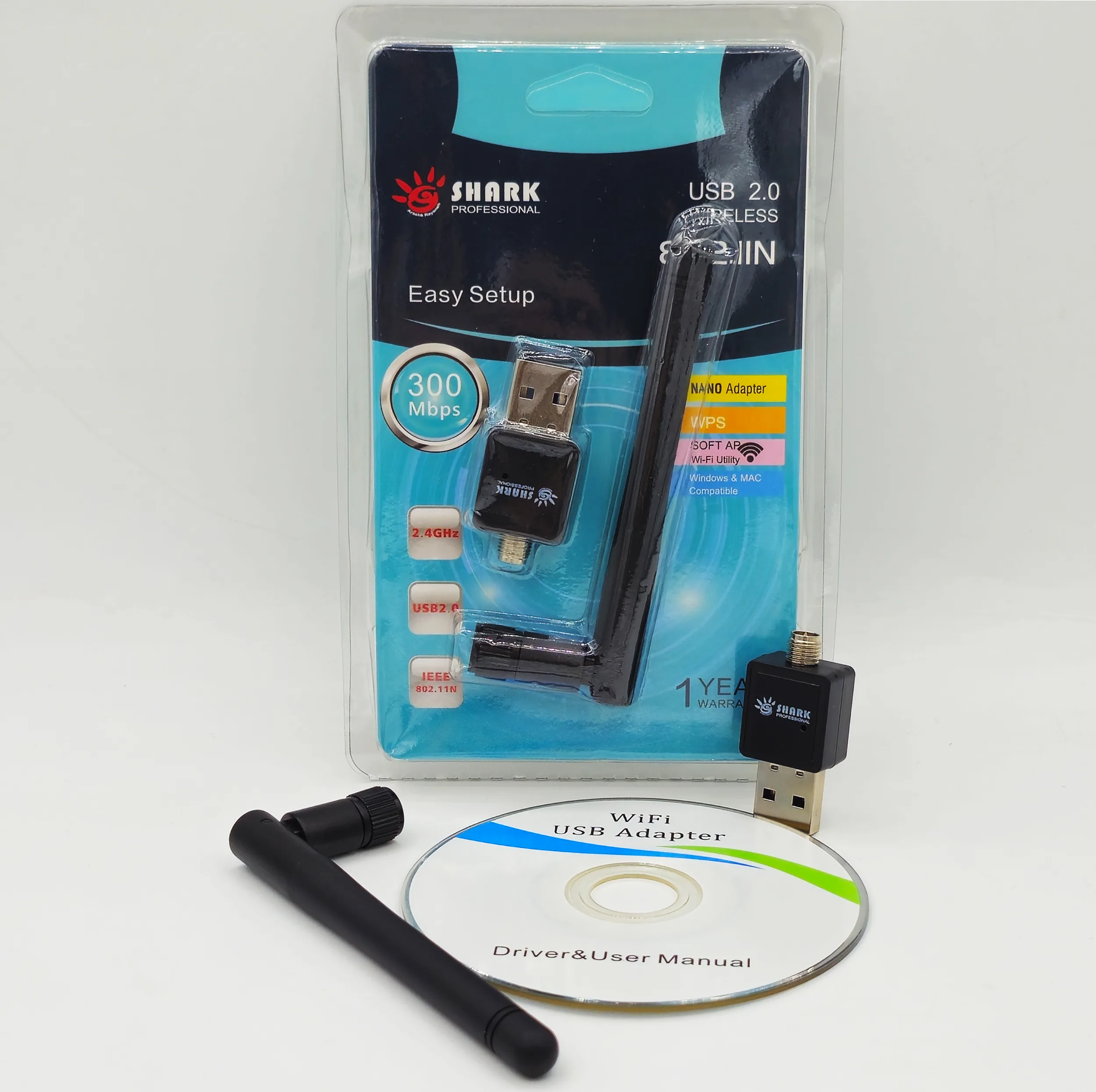 دانگل وای فای شارک مدل 802-300MBP-SHORT ANTEN کد 2024