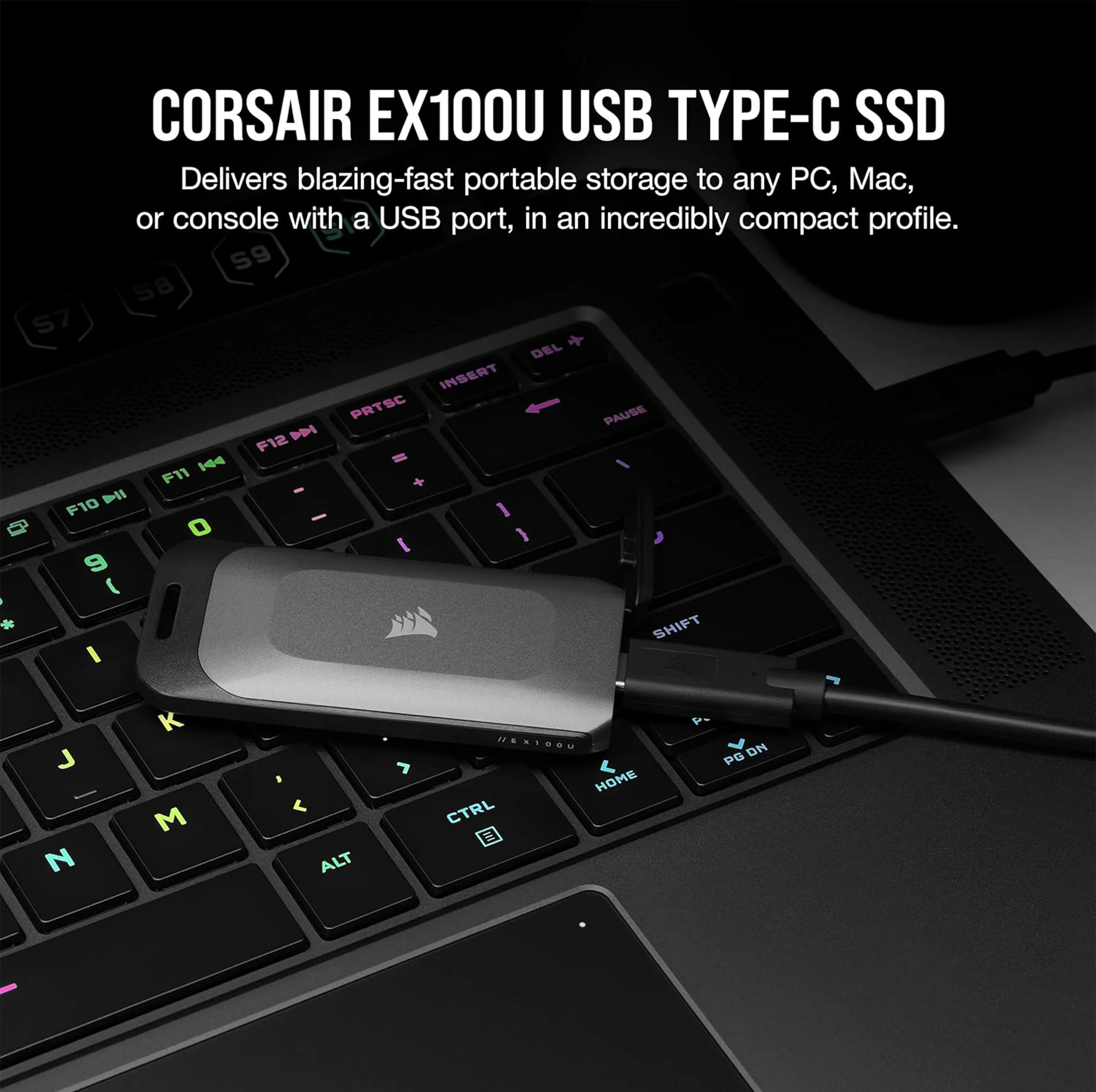 اس اس دی اکسترنال کورسیر مدل EX100U ظرفیت 2 ترابایت رابط USB 3.2 Gen2