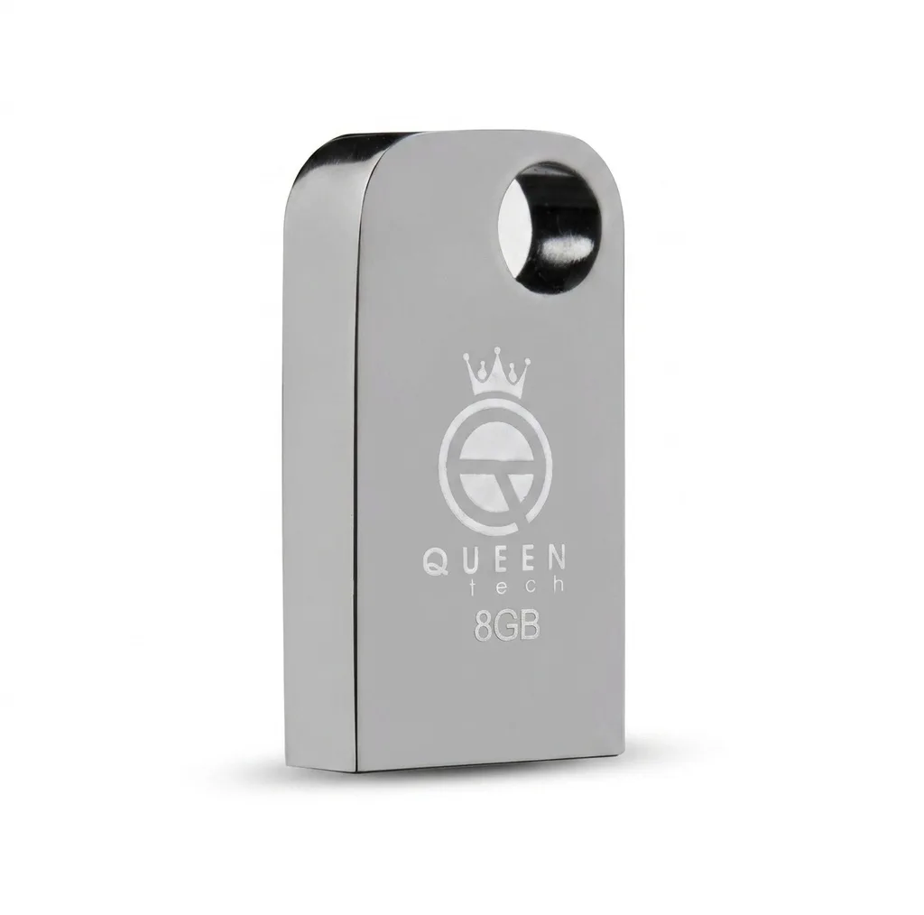 فلش مموری 8 گیگابایت کوئین تک مدل CELL با رابط USB 2.0، طراحی فشرده و مقاومت در برابر آب، ضربه، لرزش و گرد و غبار