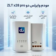 مودم وایرلس 5G دو مدل ZLT x28 pro با پشتیبانی همزمان 64 کاربر، فرکانس 2.4GHz و 5GHz، شبکه AC، 12 آنتن داخلی، رابط USB Type-C و سازگار با اپراتورهای ایرانسل، همراه اول، رایتل و شاتل