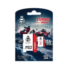 کارت حافظه MicroSDHC کوئین تک مدل TURBO-V10-667X کلاس 10 استاندارد U1 سرعت 100MB/S ظرفیت 16 گیگابایت به همراه آداپتور SD