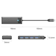 هاب 4 پورت USB-C اوریکو مدل PAPW4A-C3-015