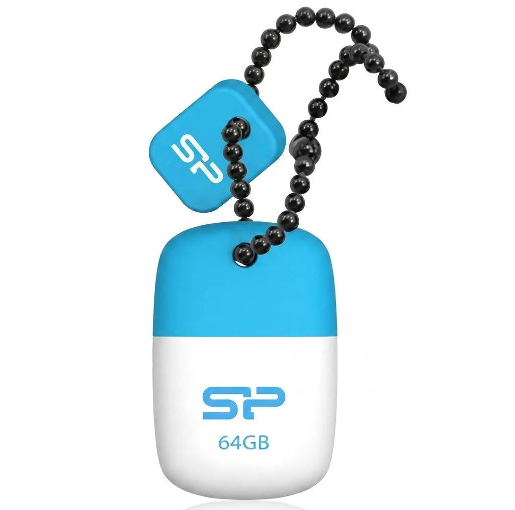 فلش مموری 64 گیگابایت سیلیکون پاور مدل Touch T07 با رابط USB 2.0 Type-A، طراحی درپوش‌دار و بدنه سیلیکونی