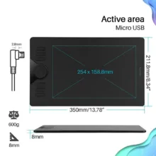 تبلت گرافیکی هوئیون مدل HS610 به همراه قلم نوری