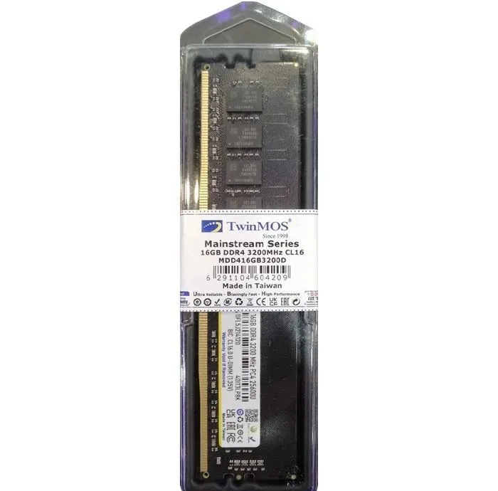 رم دسکتاپ توین موس DDR4 مدل MDD416GB3200D با ظرفیت 16 گیگابایت، فرکانس 3200 مگاهرتز، تایمینگ CL16
