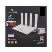 مودم روتر 4G نزتک مدل 77UX400 با اتصال سیم‌کارت، پشتیبانی از 10 کاربر، آنتن خارجی و درگاه‌های USB Type-C و RJ-45 LAN