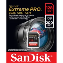 کارت حافظه SDXC سن دیسک مدل Extreme Pro V30 کلاس 10 استاندارد UHS-I U3 سرعت 200mbps ظرفیت 128 گیگابایت
