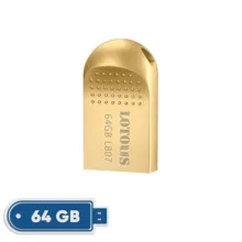 فلش مموری لوتوس مدل L807 ظرفیت 64 گیگابایت با رابط USB 2.0 Type-A، طراحی بندانگشتی و بدنه فلزی