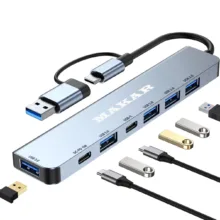 هاب 7 پورت USB 2.0 و USB 3.0 ماکار مدل 7in1 MK-HU243