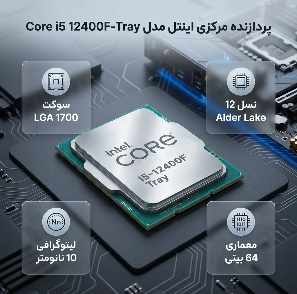 پردازنده مرکزی اینتل مدل Core i5 12400F-Tray