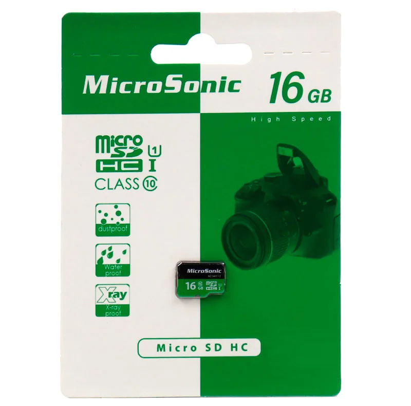 کارت حافظه microSDHC میکروسونیک مدل HC کلاس 10 استاندارد UHS-I U1 سرعت 90MBps ظرفیت 16 گیگابایت