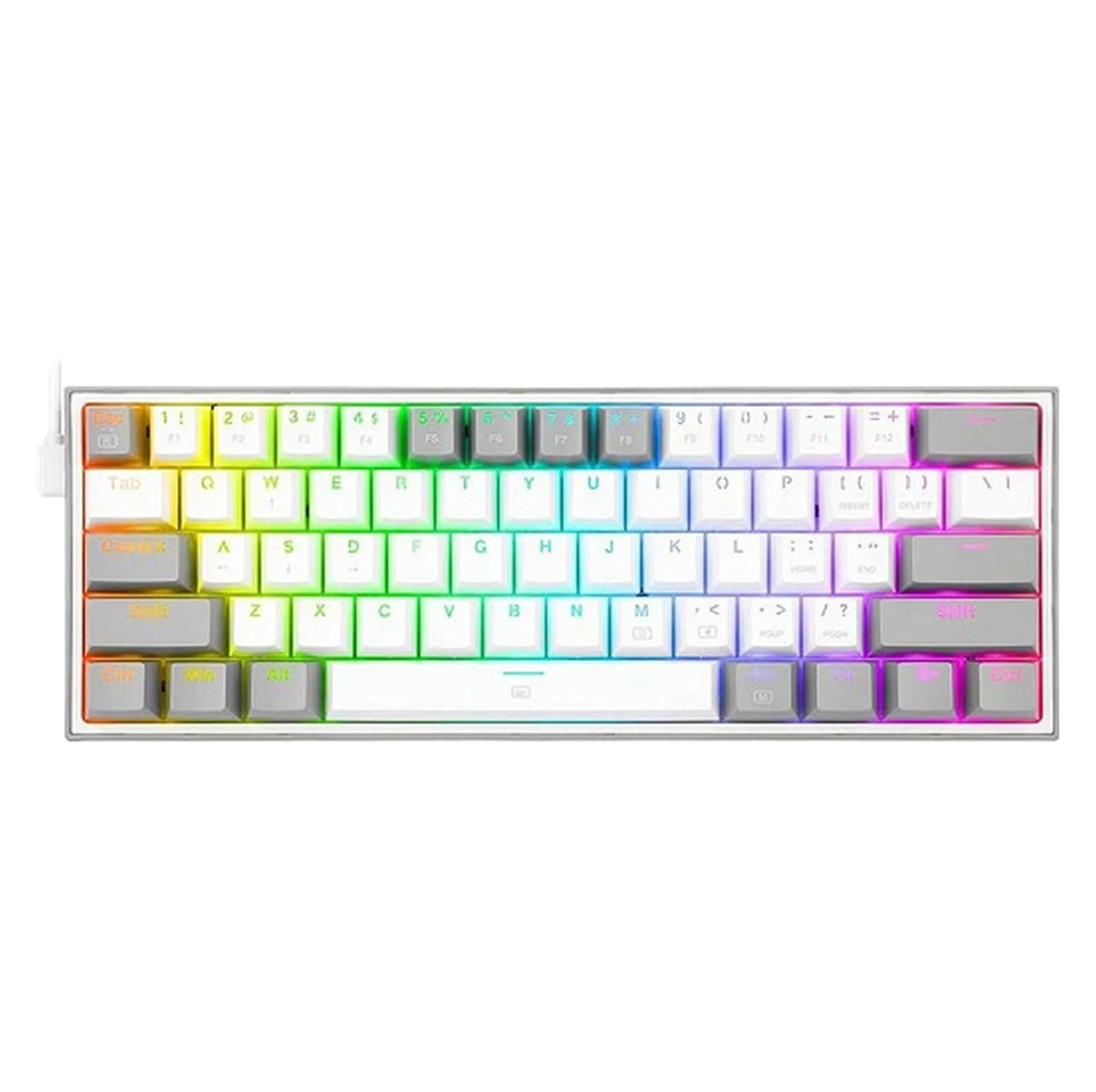 کیبورد مخصوص بازی ردراگون مدل FIZZ K617 WHITE/GREY