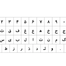 برچسب مشکی رنگ حروف و علایم استاندارد فارسی