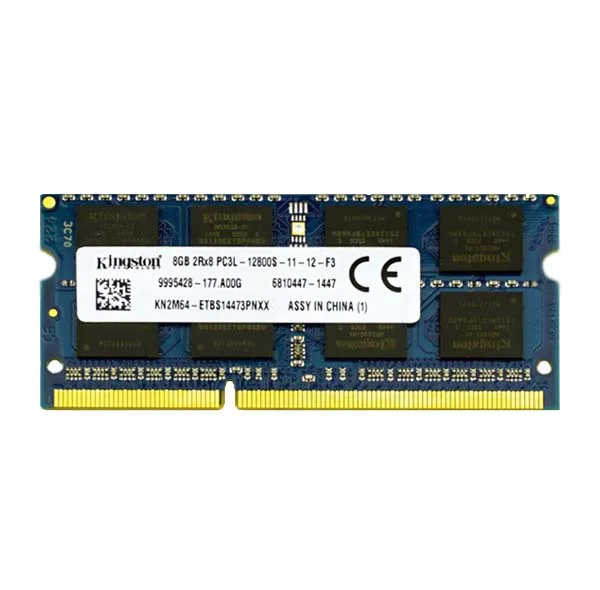 رم لپ‌تاپ کینگستون DDR3، ظرفیت 8 گیگابایت مدل PC3L 12800S فرکانس 1600 مگاهرتز تک ماژول