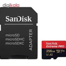 کارت حافظه microSDXC سن دیسک مدل Extreme PRO کلاس A2 استاندارد UHS-I U3 سرعت 170MBs ظرفیت 256 گیگابایت