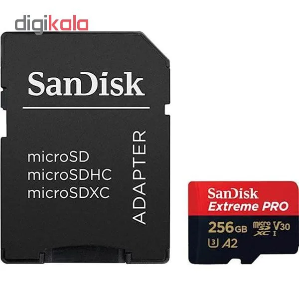 کارت حافظه microSDXC سن دیسک مدل Extreme PRO کلاس A2 استاندارد UHS-I U3 سرعت 170MBs ظرفیت 256 گیگابایت