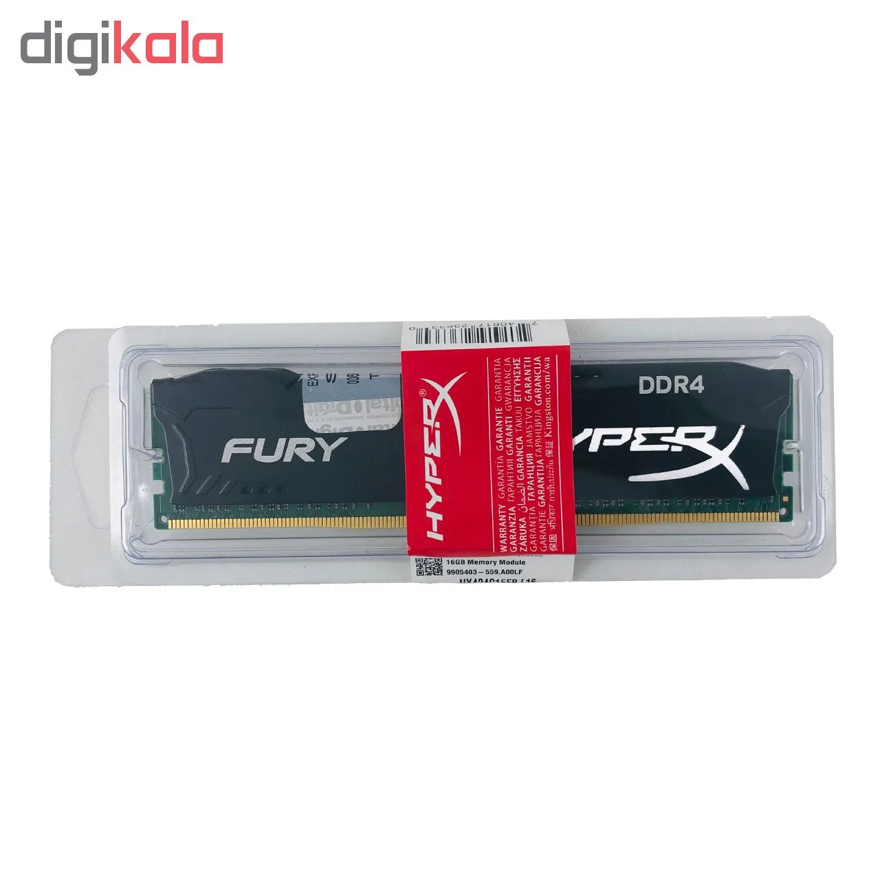رم دسکتاپ DDR4 تک کاناله 2400 مگاهرتز CL15 کینگستون مدل HyperX Fury ظرفیت 16 گیگابایت