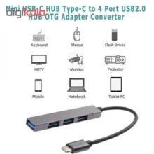 هاب 4 پورت USB-C مدل T809A