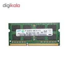 رم لپ‌تاپ DDR3 تک کاناله 4 گیگابایت سامسونگ مدل M471B5273CH0-CH9 فرکانس 1333 مگاهرتز، تایمینگ CL9، ولتاژ کاری 1.5 و 1.35 ولت، نوع SO-DIMM با 204 پین