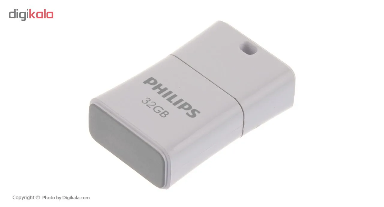 فلش مموری فیلیپس سری Picco مدل FM32FD85B ظرفیت 32 گیگابایت با رابط USB 2.0، درپوش محافظ و بند قابل جداشدن