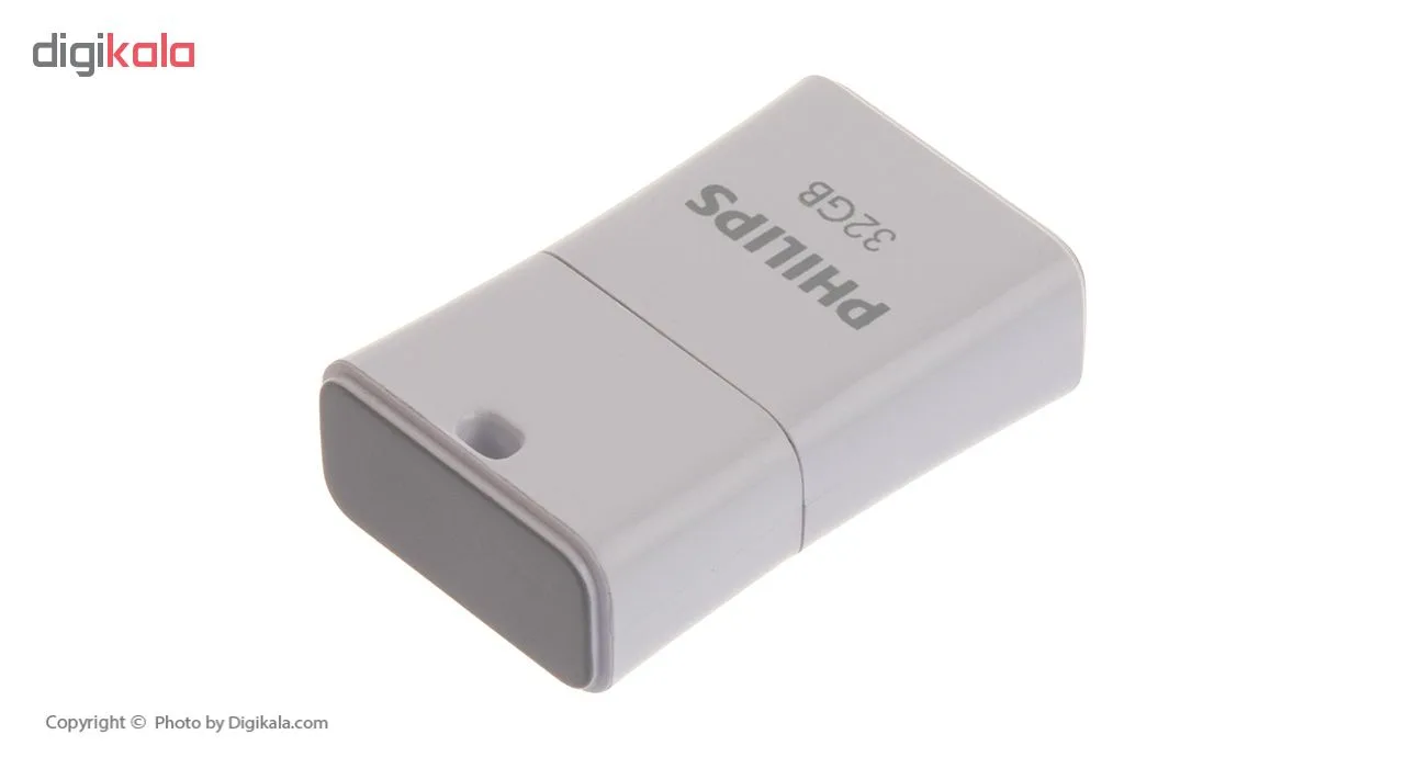 فلش مموری فیلیپس سری Picco مدل FM32FD85B ظرفیت 32 گیگابایت با رابط USB 2.0، درپوش محافظ و بند قابل جداشدن