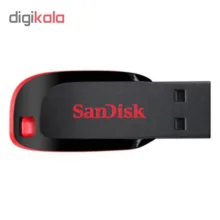 فلش مموری سن دیسک مدل Cruzer Blade CZ50 ظرفیت 32 گیگابایت با رابط USB 2.0، سرعت انتقال 480 مگابیت بر ثانیه، قابلیت رمزگذاری اطلاعات و بدنه مقاوم در برابر لک و اثر انگشت