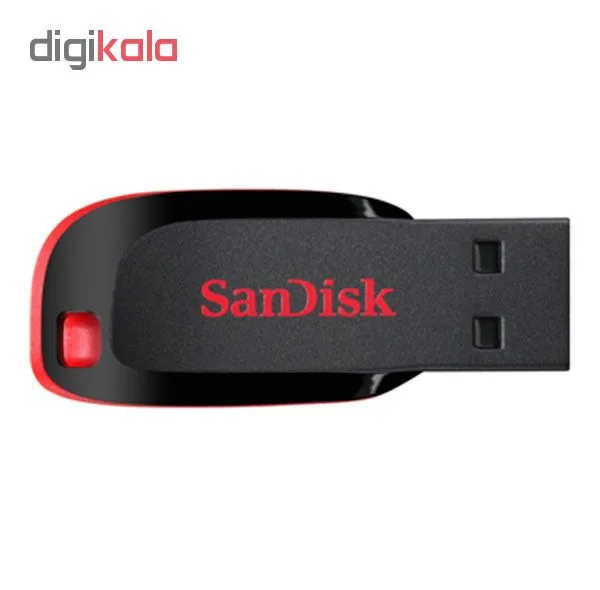 فلش مموری سن دیسک مدل Cruzer Blade CZ50 ظرفیت 32 گیگابایت با رابط USB 2.0، سرعت انتقال 480 مگابیت بر ثانیه، قابلیت رمزگذاری اطلاعات و بدنه مقاوم در برابر لک و اثر انگشت