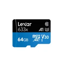 کارت حافظه‌ microSDXC لکسار مدل 633X کلاس 10 استاندارد UHS-I U3 سرعت ظرفیت 64 گیگابایت