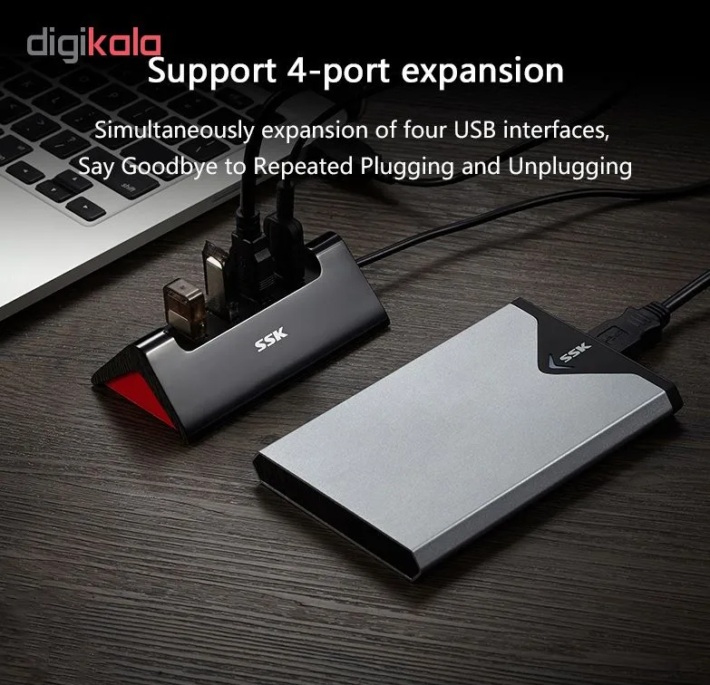 هاب 4 پورت USB 2.0 اس اس کا مدل SHU830