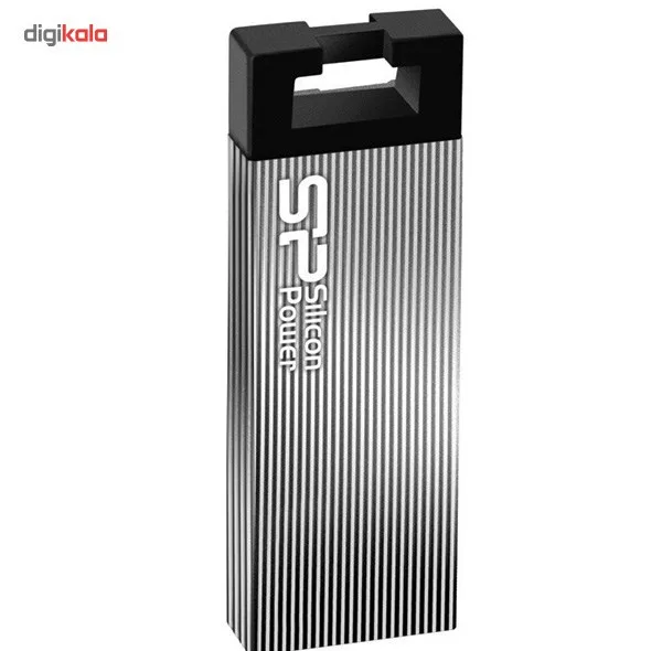 فلش مموری 64 گیگابایتی سیلیکون پاور مدل Touch 835 با رابط USB 2.0، بدنه فلزی سندبلاست ضد خش، طراحی بدون درب و مقاوم در برابر آب، ضربه، فشار و گرد و غبار