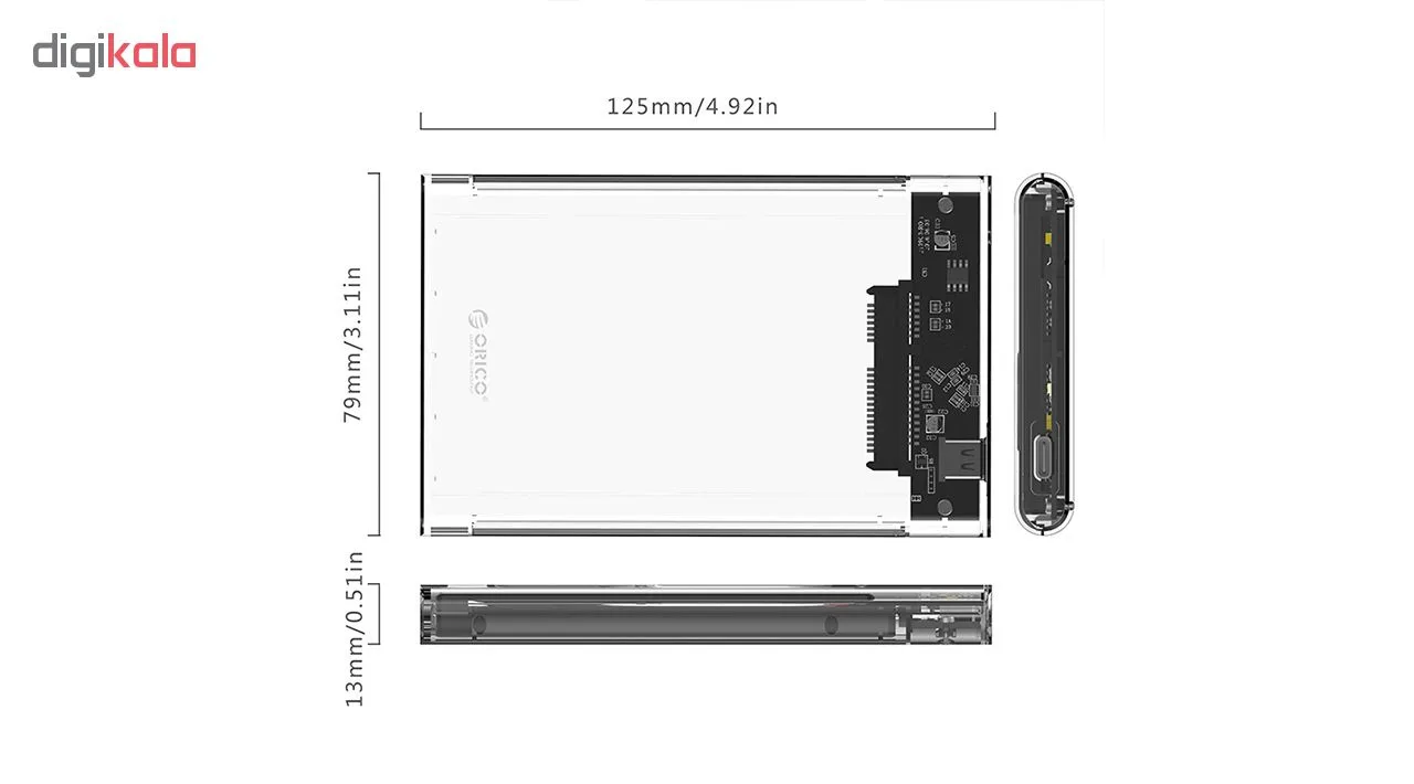 قاب SSD و هارد 2.5 اینچی اوریکو مدل 2139C3-G2-CR