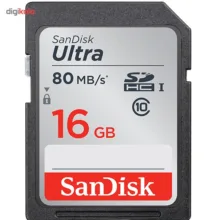 کارت حافظه SDHC سن دیسک مدل Ultra کلاس 10 استاندارد UHS-I U1 سرعت 533X 80MBps ظرفیت 16 گیگابایت