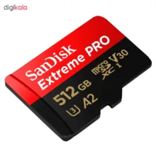 کارت حافظه microSDXC سن دیسک مدل Extreme PRO کلاس A2 استاندارد UHS-I U3 سرعت 170MBs ظرفیت 512 گیگابایت به همراه آداپتور SD