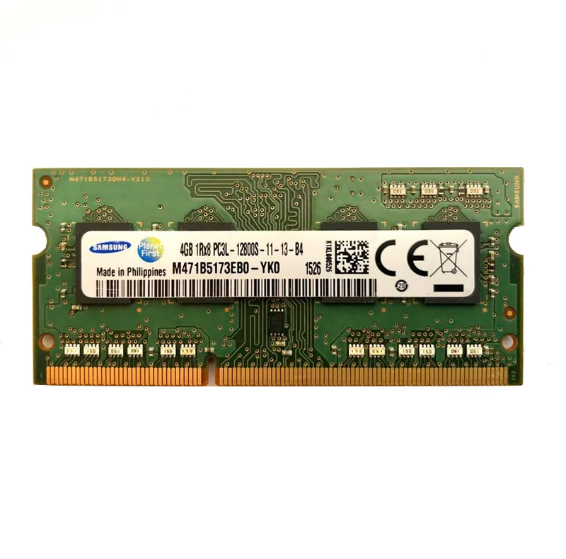 رم لپ‌تاپ 4 گیگابایت DDR3L تک کاناله 1600 مگاهرتز سامسونگ مدل PC3L با تایمینگ CL11 و ولتاژ کاری 1.35 ولت